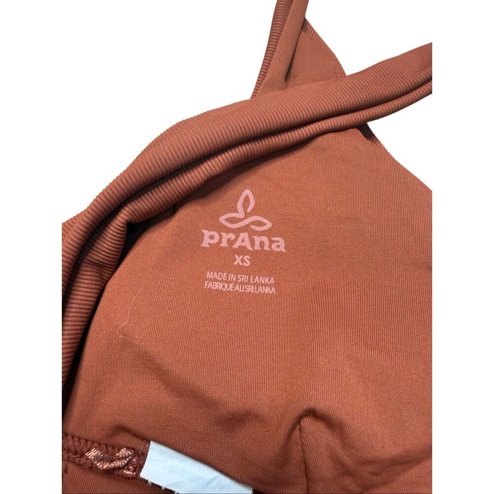 Prana Ella Ribbed Cross Back Bikini Top Rust Brown XS - Picture 6 of 7